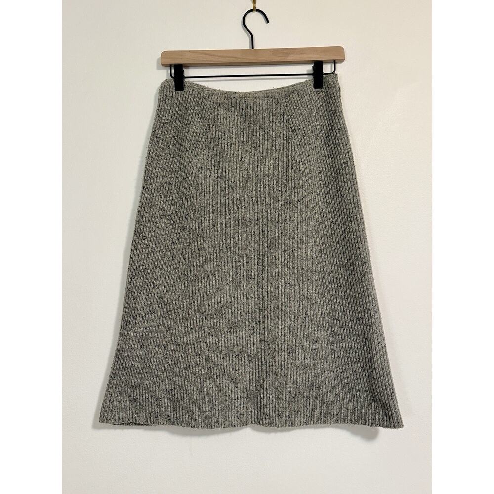 Sundance‎ XS Lambswool Ribbed Sweater Skirt Gray Lined Winter Skirt